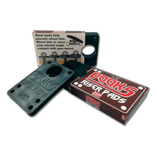 Shorty's Dooks 1/8 Hard Risers – Shock Absorbing Skateboard Riser Pads (Set of 2)