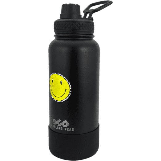 32oz Bottle, Happy Wheels, Black