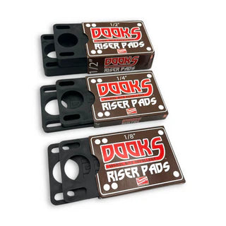 Shorty's Dooks 1/8 Hard Risers – Shock Absorbing Skateboard Riser Pads (Set of 2)