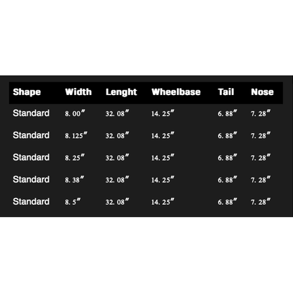 IMPACT XPU SKATEBOARD DECK - Size 8.25