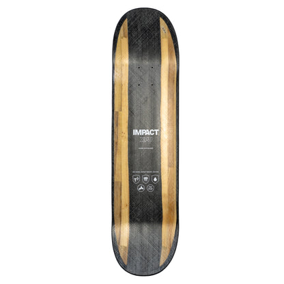 IMPACT XPU ALL BLACK SKATEBOARD DECK - Size 8.25 (Twin Shape)