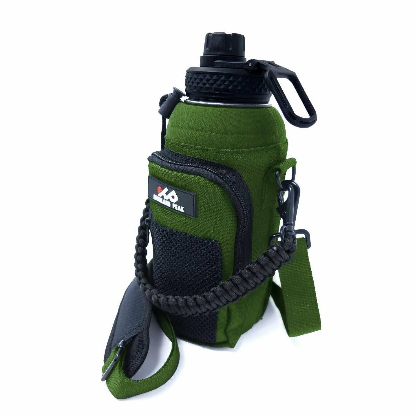 32oz Sleeve/Carrier with Paracord Survival Handle (Green)